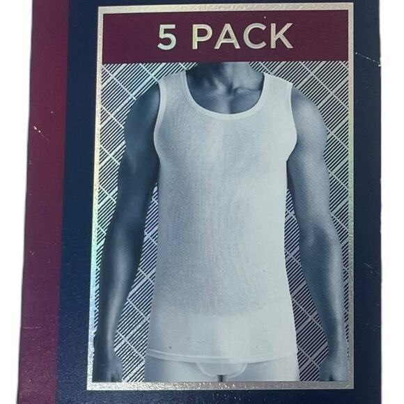 Ben Sherman 5-Pack Tank Top Undershirts 100% Cotton White Men Size M - Picture 3 of 6